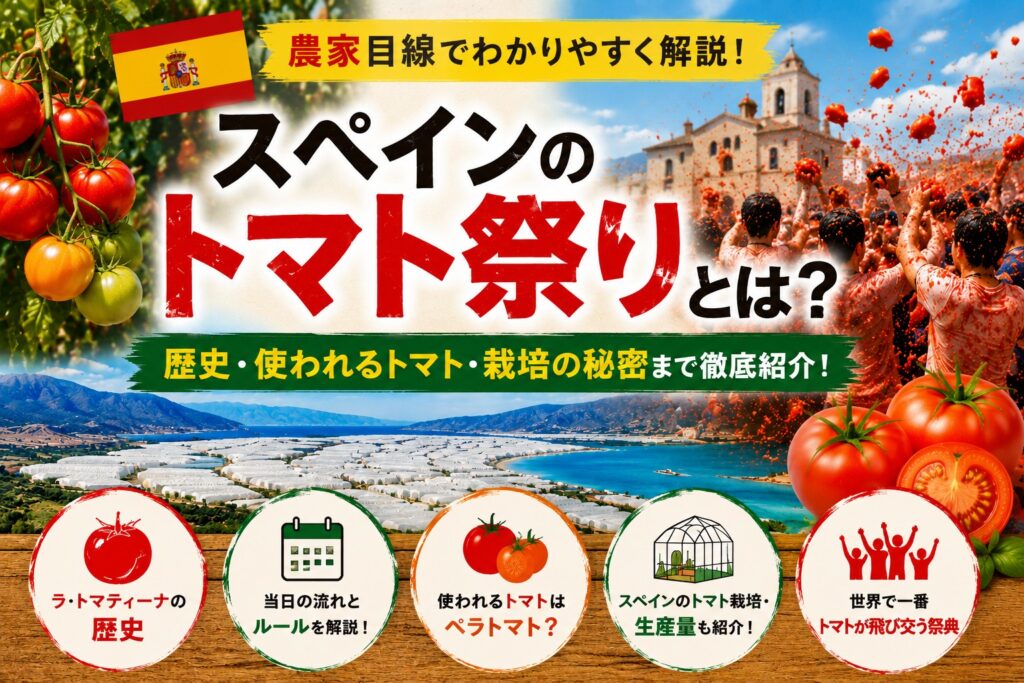 スペイン・ブニョールで開催されるトマト祭り「ラ・トマティーナ」のアイキャッチ画像